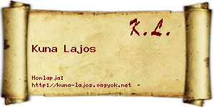 Kuna Lajos névjegykártya